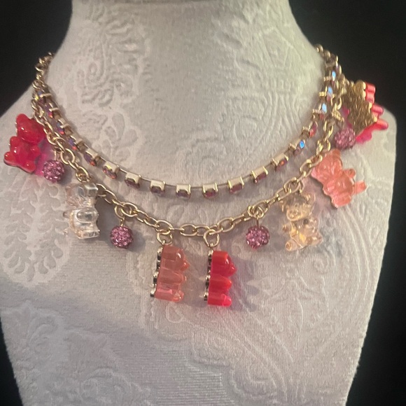 Betsey Johnson Gold-Tone  Gummy Bear Chain Necklace - Picture 1 of 5